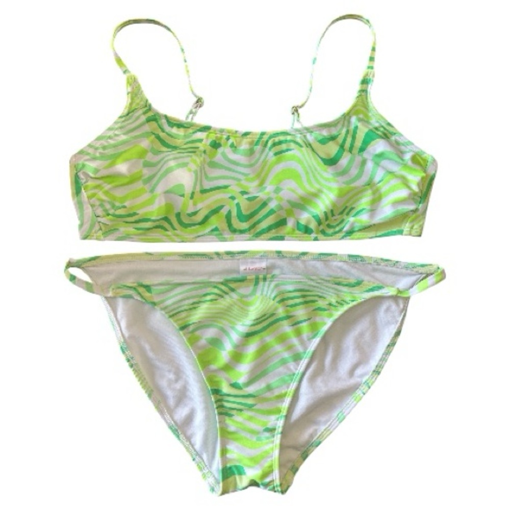 Juniors Xhilaration 2pc Bikini Lime Green | Size XL